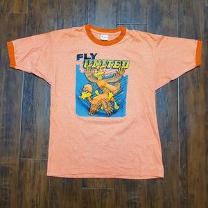 Fly United funny Vintage 70s to 80s t shirt